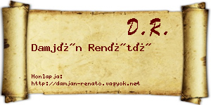 Damján Renátó névjegykártya