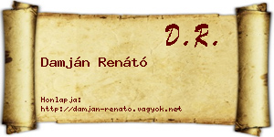 Damján Renátó névjegykártya